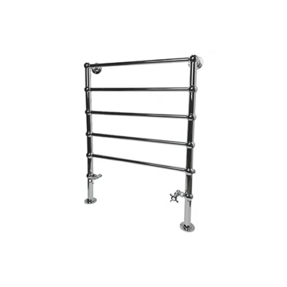 Product cut out image of the Radox Edwardian 1000mm x 700mm Chrome Floor Standing Electric Towel Rail